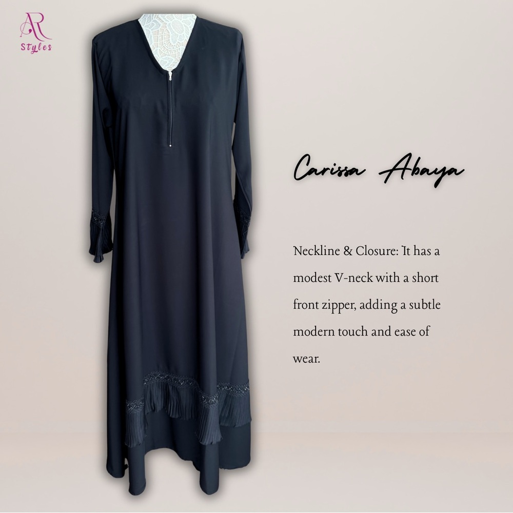 NWT Black Asymmetrical Tiered Long Sleeve Modest Abaya